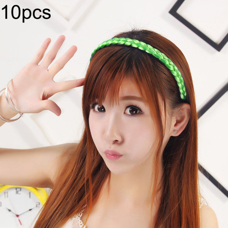 ที่คาดผมเครื่องประดับถักเปียวิกผม 10 ชิ้น สีเหลืองอ่อน