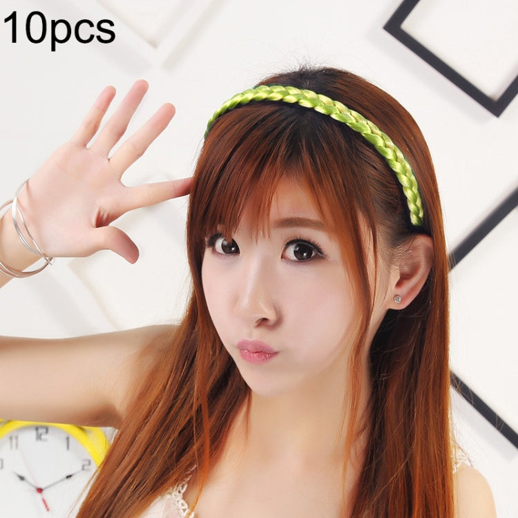 ที่คาดผมเครื่องประดับถักเปียวิกผม 10 ชิ้น สีเหลืองอ่อน