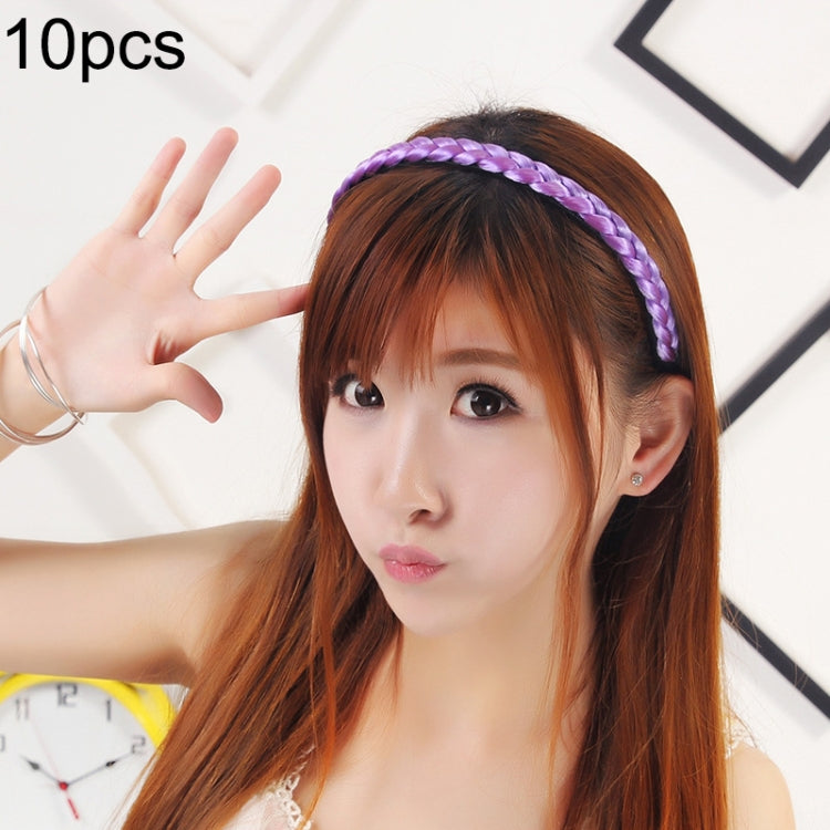 ที่คาดผมเครื่องประดับถักเปียวิกผม 10 ชิ้น สีเหลืองอ่อน