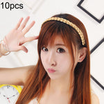 ที่คาดผมเครื่องประดับถักเปียวิกผม 10 ชิ้น สีเหลืองอ่อน