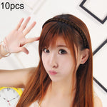 ที่คาดผมเครื่องประดับถักเปียวิกผม 10 ชิ้น สีเหลืองอ่อน