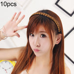 ที่คาดผมเครื่องประดับถักเปียวิกผม 10 ชิ้น สีเหลืองอ่อน