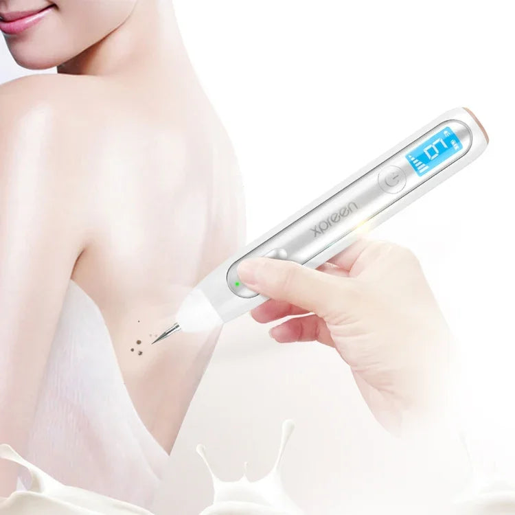 XPREEN XPRE051 ปากกากำจัดไฝ กระ จุดด่างดำ รอยสัก หูด แบบชาร์จไร้สาย มืออาชีพ ปากกาลบจุดผิวหนังพร้อมหน้าจอ LED และไฟสปอตไลท์
