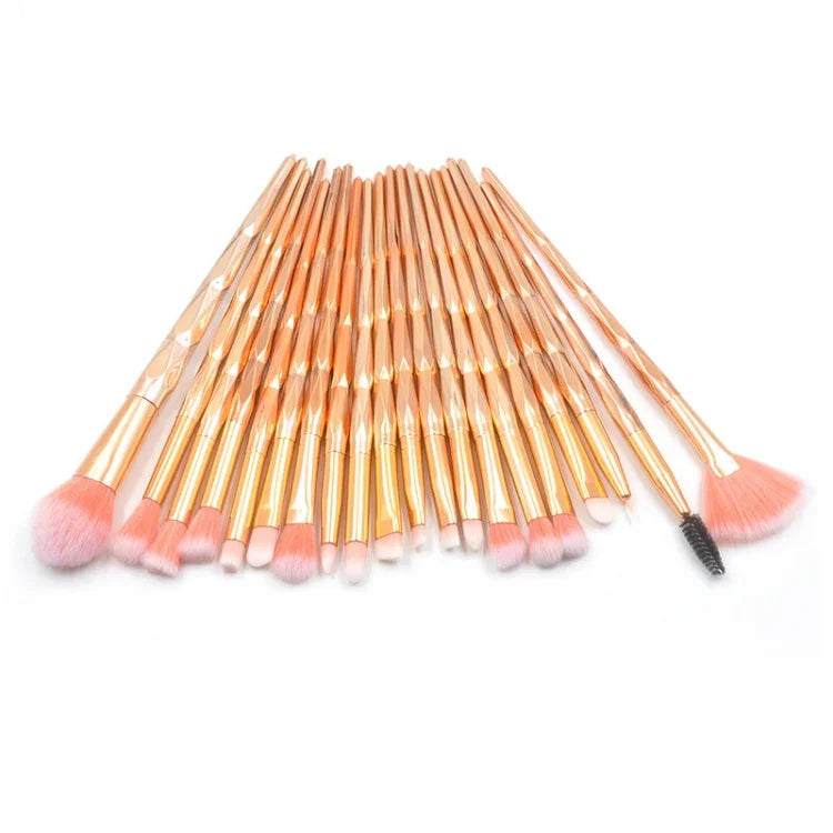 แปรงแต่งตาหลากหลายฟังก์ชันด้ามเพชร 20 in 1 ด้ามชมพู+ฟ้าและแปรงสีม่วง, HCB9120A, HCB9120B, HCB9120C, HCB9120D, HCB9120E, HCB9120F, HCB9120G