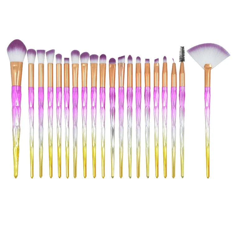 แปรงแต่งตาหลากหลายฟังก์ชันด้ามเพชร 20 in 1 ด้ามชมพู+ฟ้าและแปรงสีม่วง, HCB9120A, HCB9120B, HCB9120C, HCB9120D, HCB9120E, HCB9120F, HCB9120G
