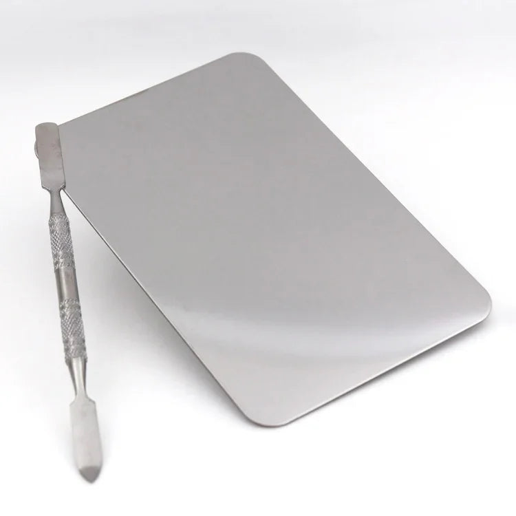 พาเลตต์สแตนเลสสี่เหลี่ยมสำหรับแต่งหน้า ขนาด S, 115*75mm