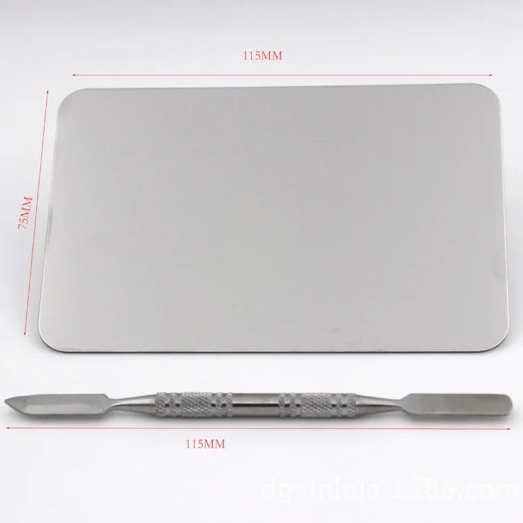 พาเลตต์สแตนเลสสี่เหลี่ยมสำหรับแต่งหน้า ขนาด S, 115*75mm