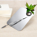 พาเลตต์สแตนเลสสี่เหลี่ยมสำหรับแต่งหน้า ขนาด L, 150*100mm