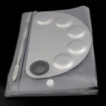 พาเลตต์สแตนเลสครึ่งวงกลมสำหรับแต่งหน้า 156x100mm, 156*100mm