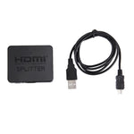 ตัวแยกสัญญาณ HDMI 4K Full HD 1080p สวิตช์ HDMI 1x2 พร้อมขยายสัญญาณ แสดงผลคู่สำหรับ HDTV DVD PS3 Xbox, HDMI 4K (สีดำ), HDMI 4K (สีขาว)