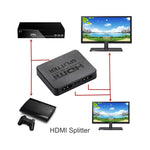 ตัวแยกสัญญาณ HDMI 4K Full HD 1080p สวิตช์ HDMI 1x2 พร้อมขยายสัญญาณ แสดงผลคู่สำหรับ HDTV DVD PS3 Xbox, HDMI 4K (สีดำ), HDMI 4K (สีขาว)