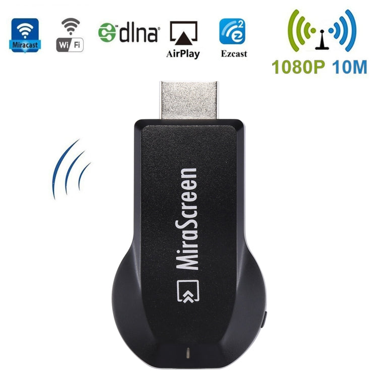 MiraScreen ตัวรับสัญญาณแสดงผล WiFi / Miracast Airplay DLNA อุปกรณ์สะท้อนหน้าจอไร้สายพร้อมสาย USB 2 in 1
