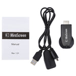 MiraScreen ตัวรับสัญญาณแสดงผล WiFi / Miracast Airplay DLNA อุปกรณ์สะท้อนหน้าจอไร้สายพร้อมสาย USB 2 in 1