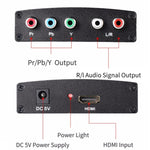 อะแดปเตอร์แปลงสัญญาณ HDMI เป็น YPbPr วิดีโอและเสียง R/L ความละเอียด 1080P HD, HDMI เป็น YPbPr+R/L