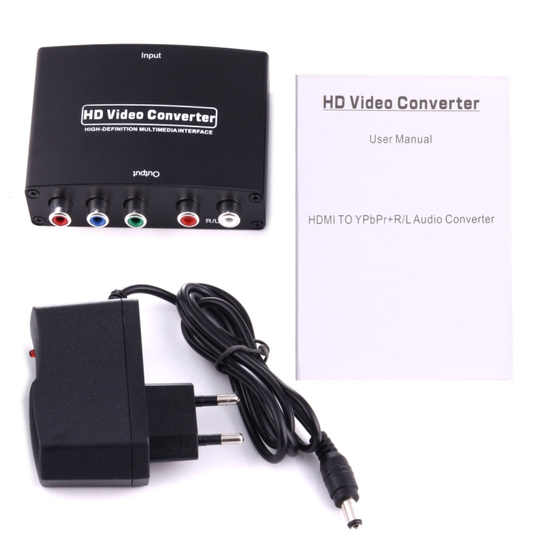 อะแดปเตอร์แปลงสัญญาณ HDMI เป็น YPbPr วิดีโอและเสียง R/L ความละเอียด 1080P HD, HDMI เป็น YPbPr+R/L