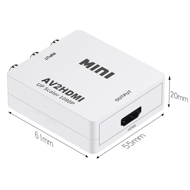 อะแดปเตอร์แปลงสัญญาณ HOWEI HW-2105 Mini AV CVBS/L+R เป็น HDMI รองรับสเกล 1080P, HW-2105 AV เป็น HDMI