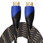 สาย HDMI 1.4 เวอร์ชัน 15m สายถัก หัวสีน้ำเงินดำ เชื่อมต่อ HDMI ตัวผู้กับ HDMI ตัวผู้ สำหรับเสียงและวิดีโอ ความยาว 15m