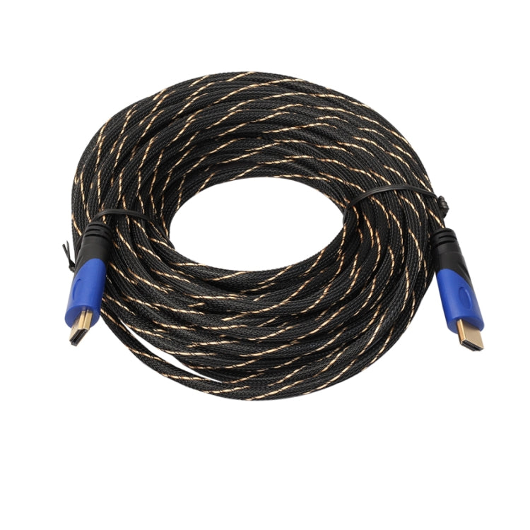 สาย HDMI 1.4 เวอร์ชัน 15m สายถัก หัวสีน้ำเงินดำ เชื่อมต่อ HDMI ตัวผู้กับ HDMI ตัวผู้ สำหรับเสียงและวิดีโอ ความยาว 15m