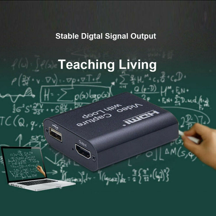 USB 2.0 เป็น HDMI การ์ดจับภาพวิดีโอ 4K HD พร้อมลูป