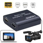 USB 2.0 เป็น HDMI การ์ดจับภาพวิดีโอ 4K HD พร้อมลูป