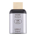 อะแดปเตอร์อลูมิเนียม Type-C / USB-C ตัวเมีย เป็น HDMI ตัวผู้, Type-C ตัวเมีย เป็น HDMI ตัวผู้