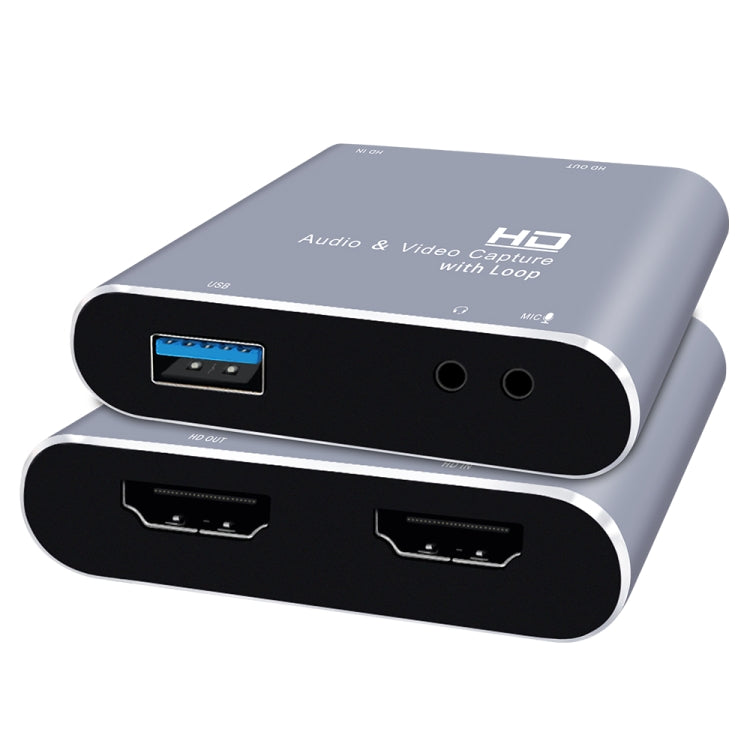 Z37 การ์ดจับภาพวิดีโอและเสียง HD HDMI ตัวเมีย + ไมโครโฟน เป็น HDMI ตัวเมีย + เสียง + USB พร้อมลูป, Z37