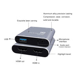 Z37 การ์ดจับภาพวิดีโอและเสียง HD HDMI ตัวเมีย + ไมโครโฟน เป็น HDMI ตัวเมีย + เสียง + USB พร้อมลูป, Z37