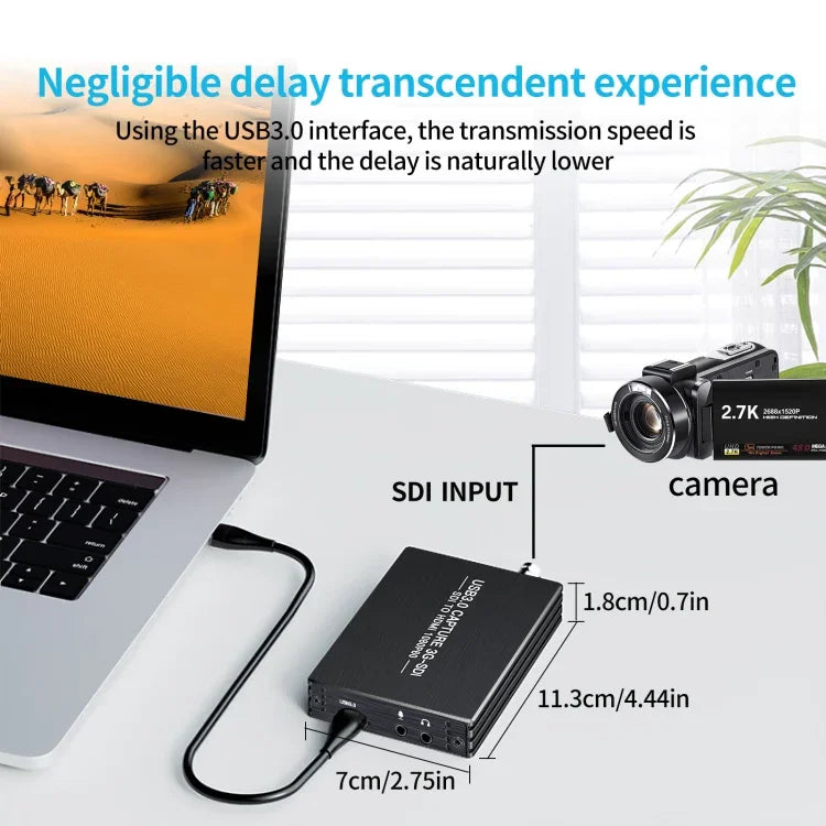 NK-M006 ตัวแปลงสัญญาณ HDMI เป็น SDI + USB 3.0 ความละเอียด 1080P Full HD, SDI + USB 3.0
