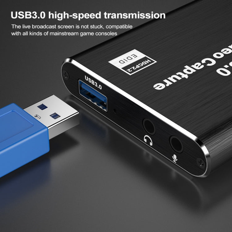 การ์ดจับภาพวิดีโอ HDMI HD 4K USB 3.0 แบบไม่ต้องติดตั้งไดรเวอร์