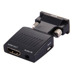 ตัวแปลง VGA เป็น HDMI + เสียงวิดีโอความละเอียด HD 1080P สำหรับ HDTV, จอมอนิเตอร์, โปรเจคเตอร์, VGA เป็น HDMI+เสียง