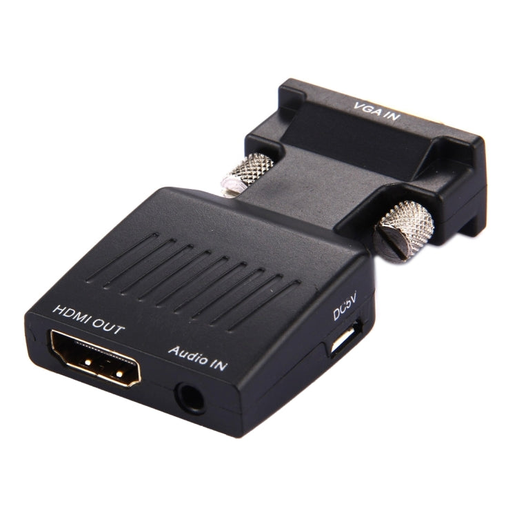 ตัวแปลง VGA เป็น HDMI + เสียงวิดีโอความละเอียด HD 1080P สำหรับ HDTV, จอมอนิเตอร์, โปรเจคเตอร์, VGA เป็น HDMI+เสียง