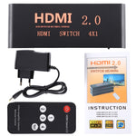 สวิตช์ HDMI 2.0 4X1 4K/60Hz พร้อมรีโมทคอนโทรล, ปลั๊ก EU, 4X1