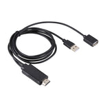 สายแปลง 1080P USB 2.0 ตัวผู้ + USB 2.0 ตัวเมีย เป็น HDMI HDTV AV สำหรับ iPhone / iPad, สมาร์ทโฟน Android