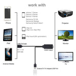 สายแปลง 1080P USB 2.0 ตัวผู้ + USB 2.0 ตัวเมีย เป็น HDMI HDTV AV สำหรับ iPhone / iPad, สมาร์ทโฟน Android