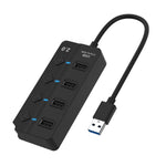 Onten 5301 ตัวแยกสัญญาณ USB 3.0 ตัวผู้เป็น 4 พอร์ต USB 2.0 ตัวเมีย พร้อมสวิตช์อิสระ, 5301