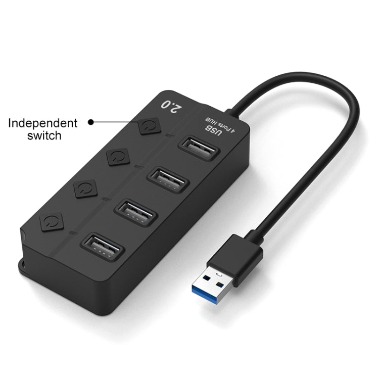 Onten 5301 ตัวแยกสัญญาณ USB 3.0 ตัวผู้เป็น 4 พอร์ต USB 2.0 ตัวเมีย พร้อมสวิตช์อิสระ, 5301