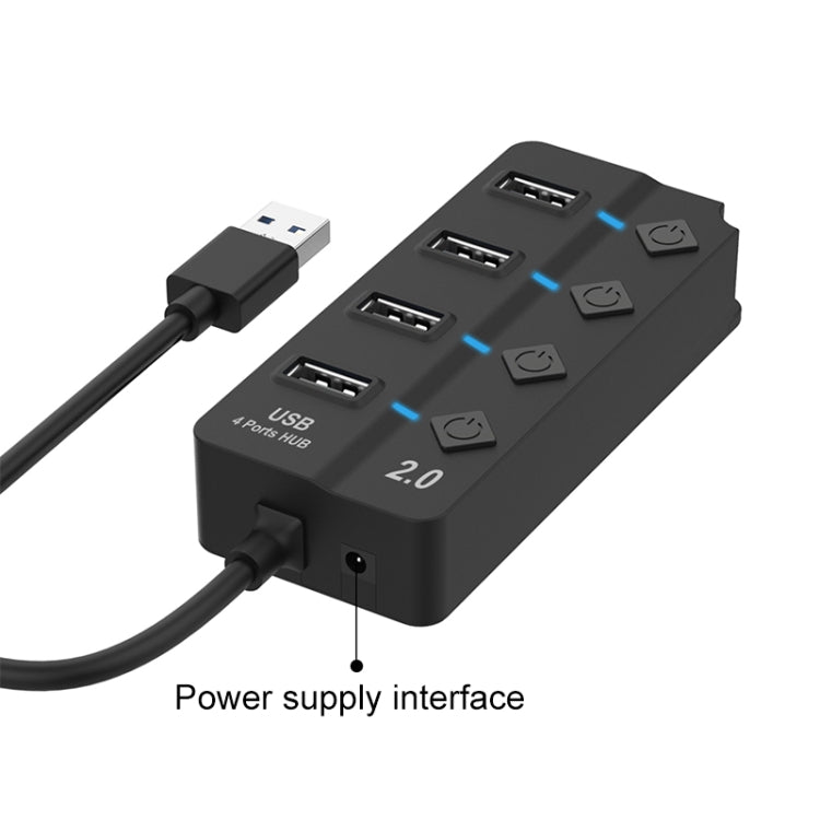 Onten 5301 ตัวแยกสัญญาณ USB 3.0 ตัวผู้เป็น 4 พอร์ต USB 2.0 ตัวเมีย พร้อมสวิตช์อิสระ, 5301