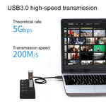 Onten 5301 ตัวแยกสัญญาณ USB 3.0 ตัวผู้เป็น 4 พอร์ต USB 2.0 ตัวเมีย พร้อมสวิตช์อิสระ, 5301