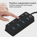 Onten 5301 ตัวแยกสัญญาณ USB 3.0 ตัวผู้เป็น 4 พอร์ต USB 2.0 ตัวเมีย พร้อมสวิตช์อิสระ, 5301