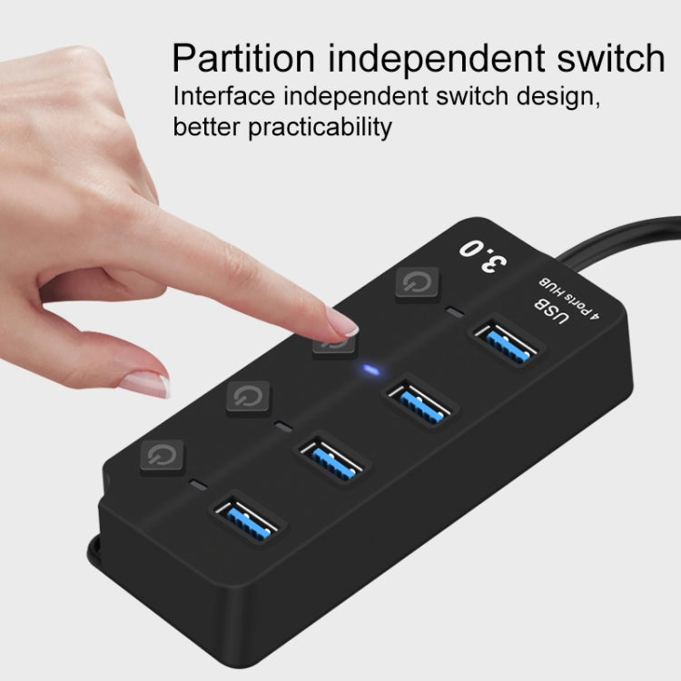 Onten 5301 ตัวแยกสัญญาณ USB 3.0 ตัวผู้เป็น 4 พอร์ต USB 2.0 ตัวเมีย พร้อมสวิตช์อิสระ, 5301