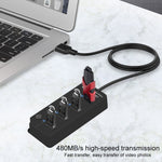 Onten 5301 ตัวแยกสัญญาณ USB 3.0 ตัวผู้เป็น 4 พอร์ต USB 2.0 ตัวเมีย พร้อมสวิตช์อิสระ, 5301