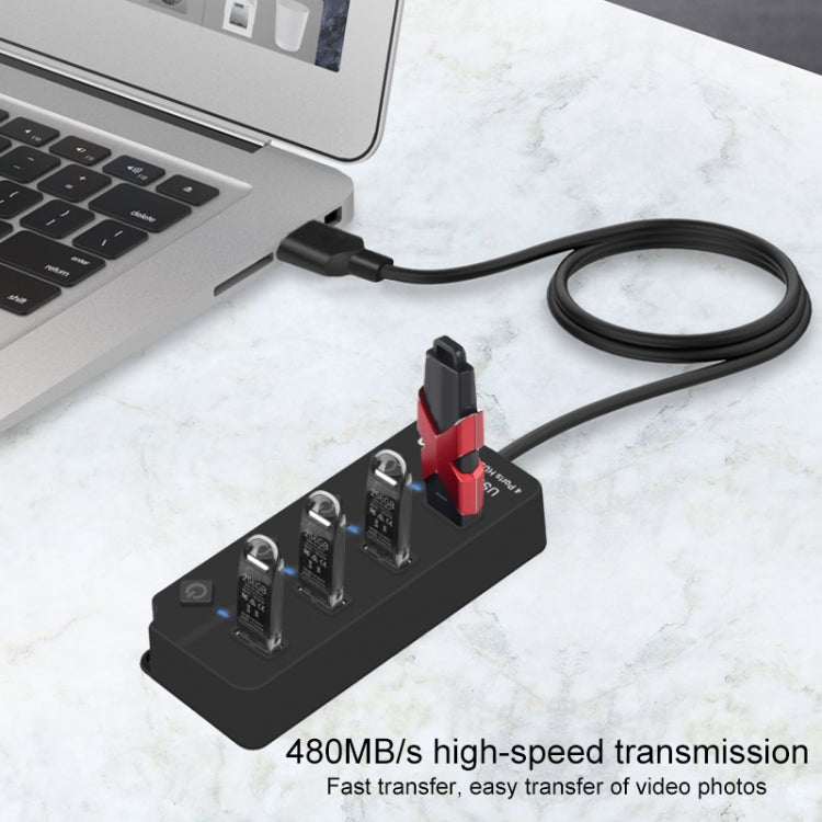 Onten 5301 ตัวแยกสัญญาณ USB 3.0 ตัวผู้เป็น 4 พอร์ต USB 2.0 ตัวเมีย พร้อมสวิตช์อิสระ, 5301