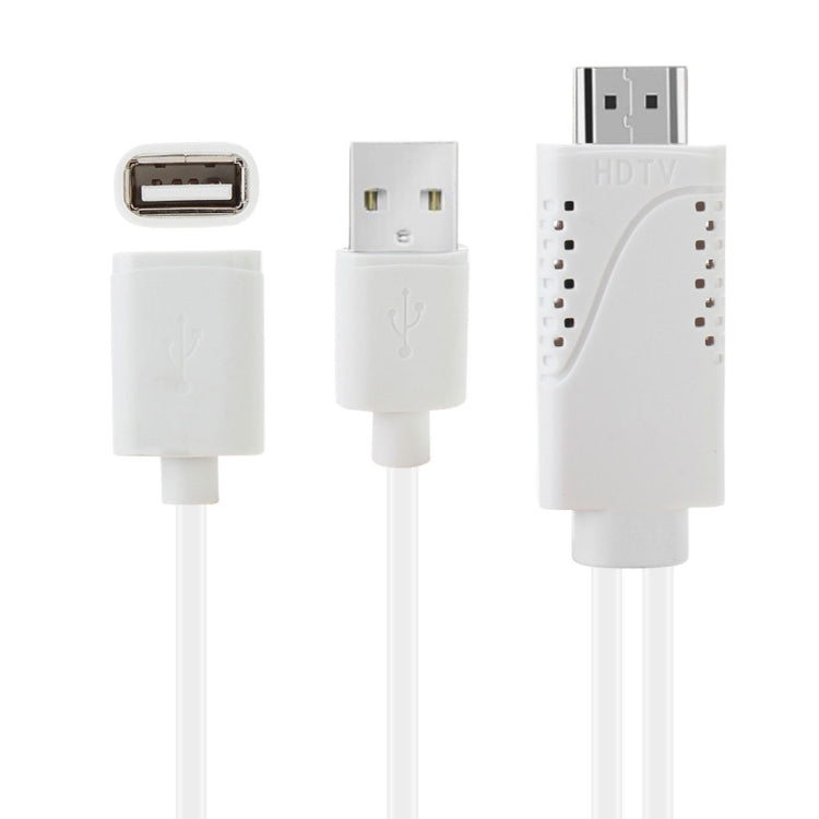 สายแปลง USB ตัวผู้ + USB 2.0 ตัวเมีย เป็น HDMI สำหรับโทรศัพท์ไปยัง HDTV