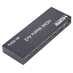 สวิตช์เมทริกซ์ / ตัวแยก HDMI 4x2 พร้อมรีโมทคอนโทรล รองรับ ARC / MHL / 4Kx2K / 3D, 4 พอร์ต HDMI เข้า, 2 พอร์ต HDMI ออก, รองรับ ARC / MHL / 4Kx2K / 3D