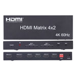 สวิตช์เมทริกซ์ / ตัวแยก HDMI 4x2 พร้อมรีโมทคอนโทรล รองรับ ARC / MHL / 4Kx2K / 3D, 4 พอร์ต HDMI เข้า, 2 พอร์ต HDMI ออก, รองรับ ARC / MHL / 4Kx2K / 3D