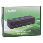 สวิตช์เมทริกซ์ / ตัวแยก HDMI 4x2 พร้อมรีโมทคอนโทรล รองรับ ARC / MHL / 4Kx2K / 3D, 4 พอร์ต HDMI เข้า, 2 พอร์ต HDMI ออก, รองรับ ARC / MHL / 4Kx2K / 3D