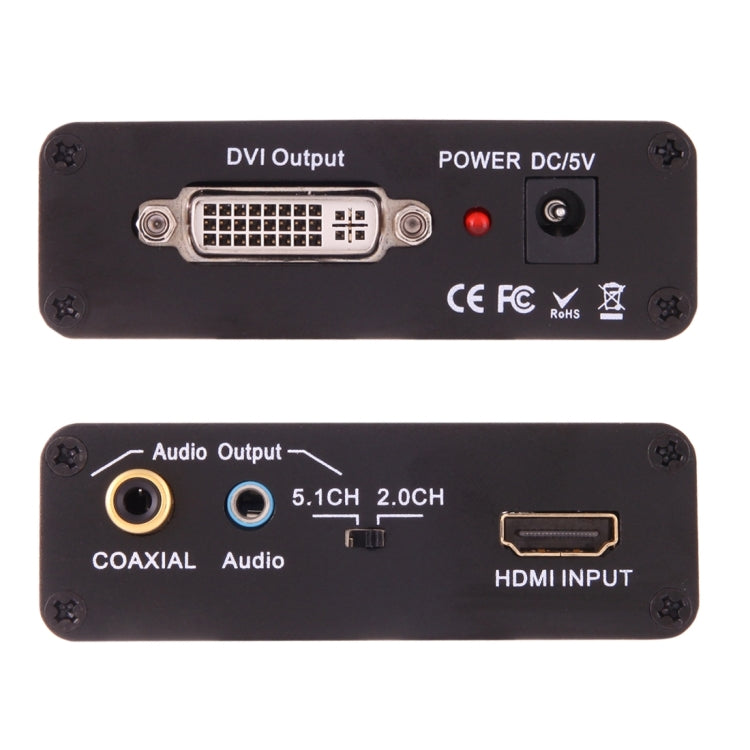 NEWKENG X5 ตัวแปลงสัญญาณ HDMI เป็น DVI พร้อมเสียง 3.5 มม. และเอาต์พุตโคแอกเชียล, ปลั๊ก EU, X5 HDMI เป็น DVI พร้อมเสียง