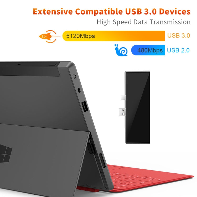 ROCKETEK SK-S5H HUB อ่านการ์ดหน่วยความจำ 3 x USB 3.0 + HDMI + SD / TF พร้อมอะแดปเตอร์ HDMI 4K, SK-S5H