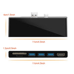 ROCKETEK SK-S5H HUB อ่านการ์ดหน่วยความจำ 3 x USB 3.0 + HDMI + SD / TF พร้อมอะแดปเตอร์ HDMI 4K, SK-S5H