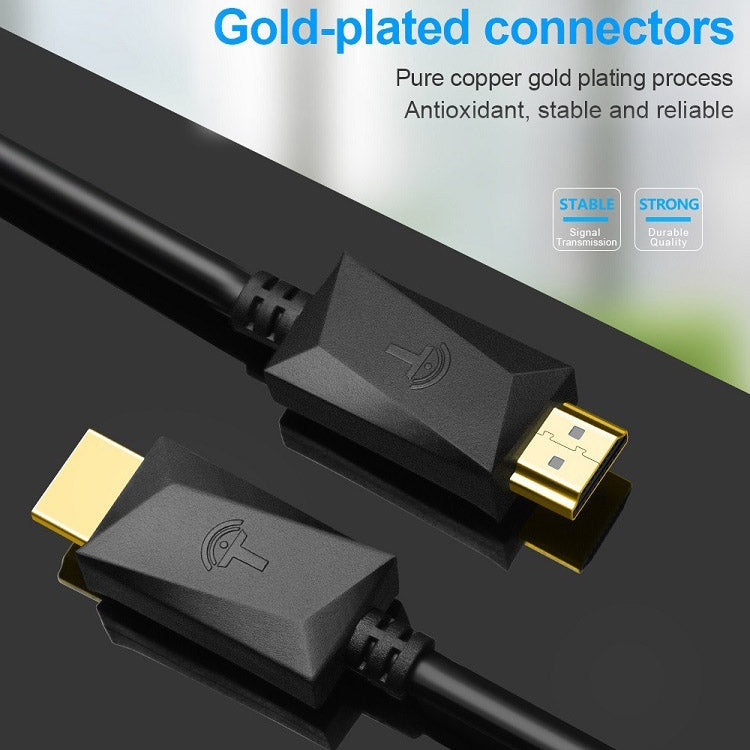 สาย HDMI ROCKETEK HDMI01Y-2 HDMI 2.0 4K 30Hz 3D ตัวเชื่อมต่อชุบทอง สำหรับอุปกรณ์ HDMI ทุกชนิด, ความยาว 2 เมตร